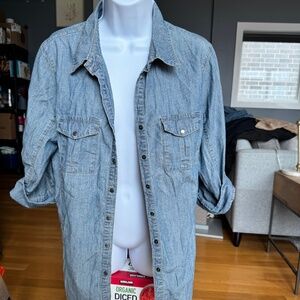 New NEXX York Denim Snap Shirt L – 100% Cotton